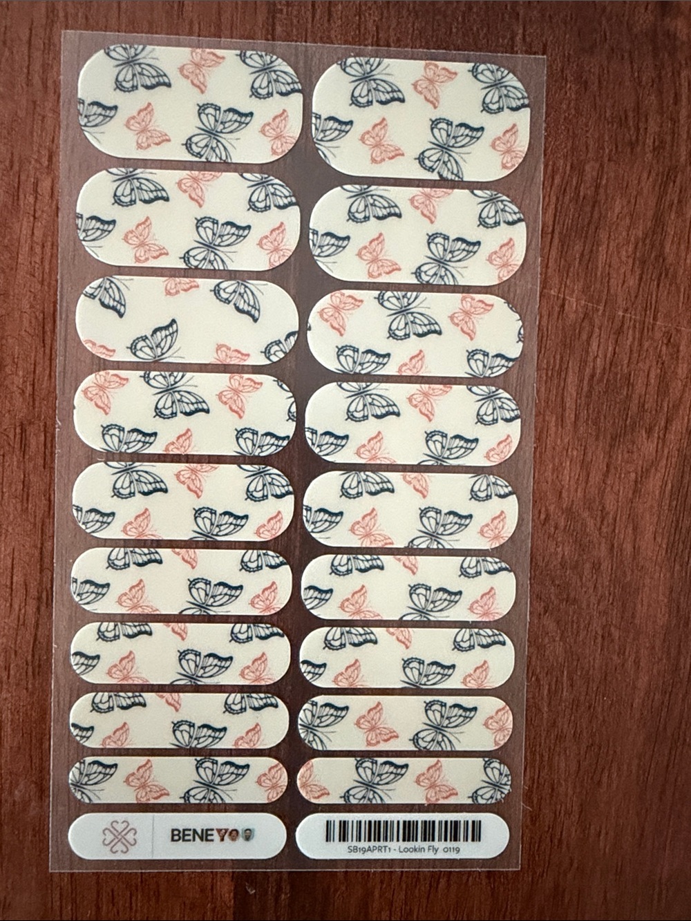 Jamberry Butterfly Nail Wraps in Cream, Navy & Coral